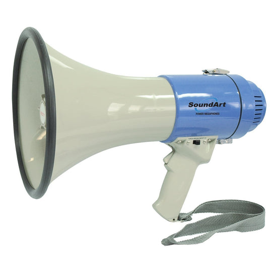 SoundArt 25 Watt Portable Hand-Held Megaphone with Whistle/Siren (Blue)