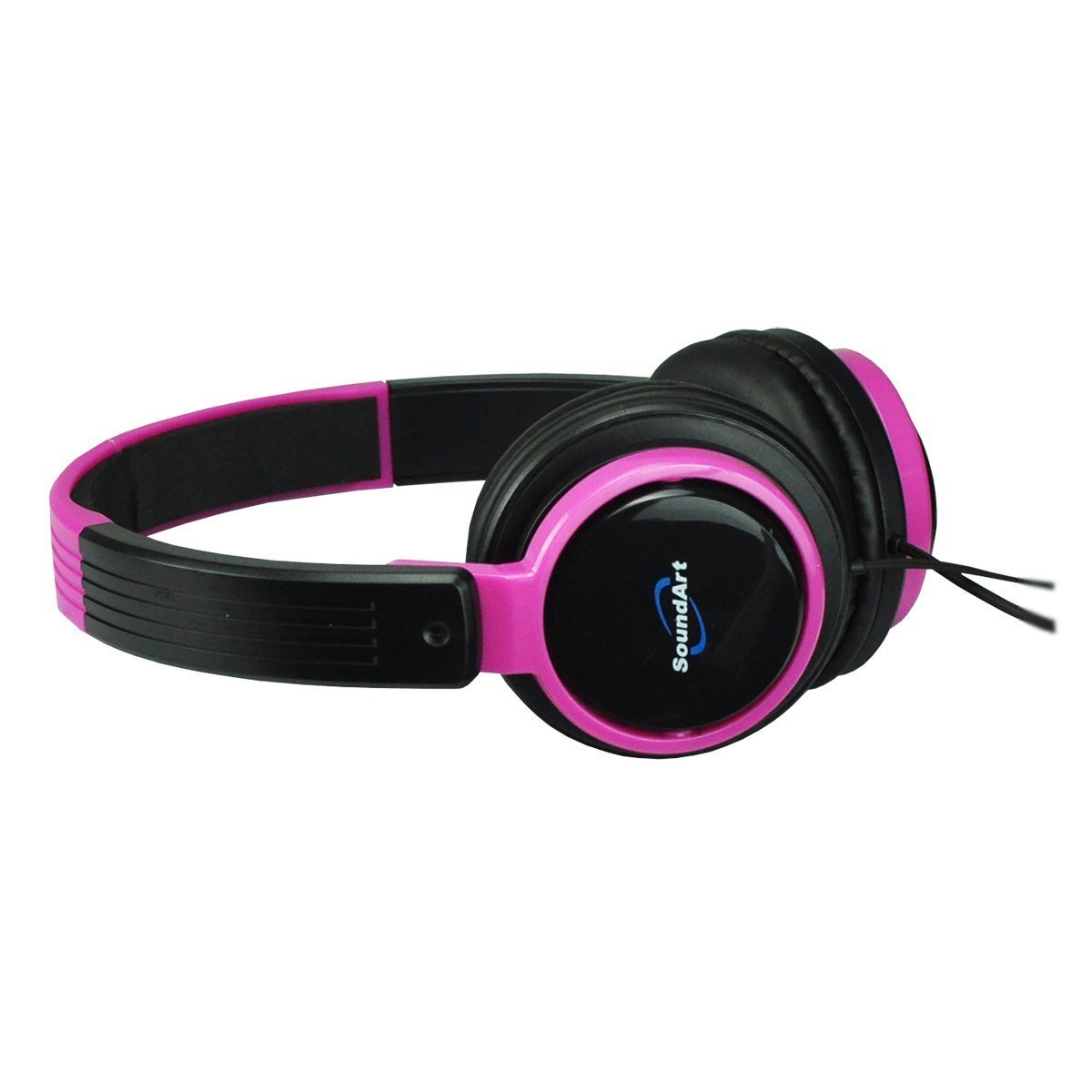 SoundArt Compact Fold-Away Stereo Headphones (Pink)